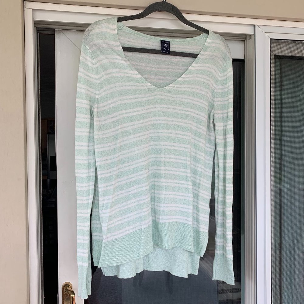 Green Stripes Lightweight GAP Sweater